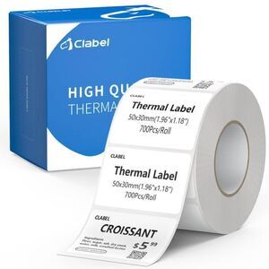 CLABEL 1.96x1.18 Thermal Label Maker Tape Print Paper Roll 700 Labels Waterproof